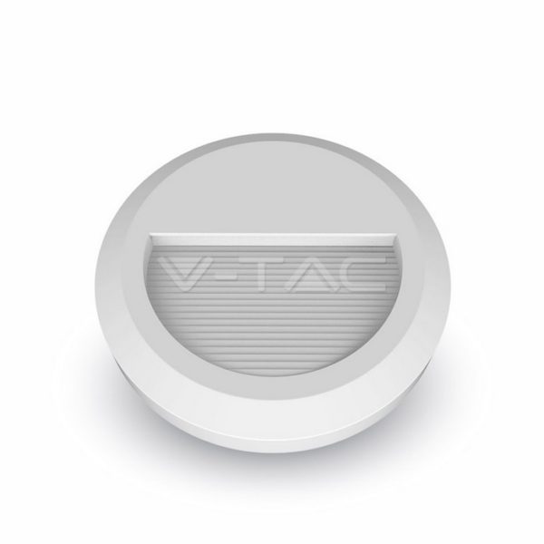 Επιτοίχιο φωτιστικό σκάλας LED 2W κυκλικό λευκό μαύρο γκρι VTAC